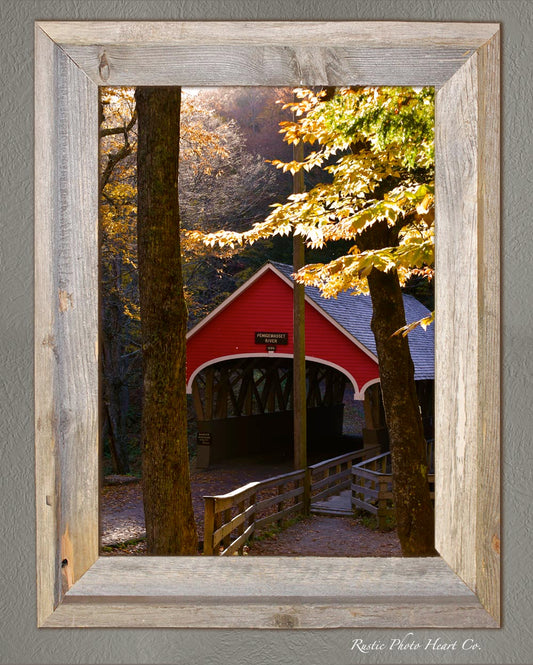 New England Autumn Bridge. Rustic digital Instant Download Print